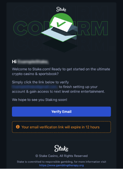 How to verify your email on Stake.com
